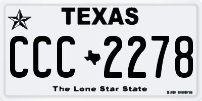 TX license plate CCC2278