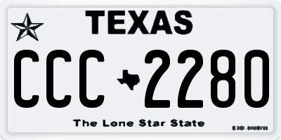 TX license plate CCC2280