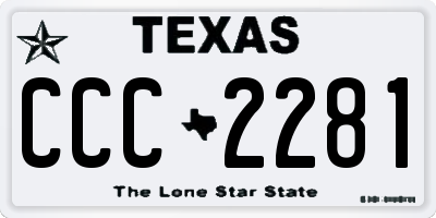TX license plate CCC2281