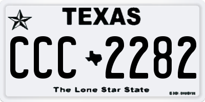TX license plate CCC2282