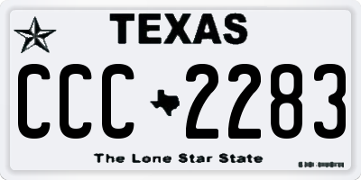 TX license plate CCC2283