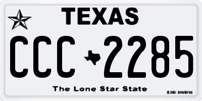 TX license plate CCC2285