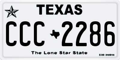 TX license plate CCC2286