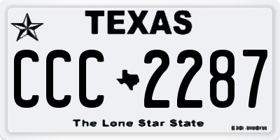 TX license plate CCC2287