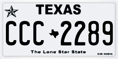 TX license plate CCC2289