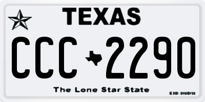 TX license plate CCC2290