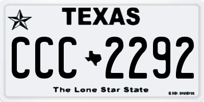 TX license plate CCC2292