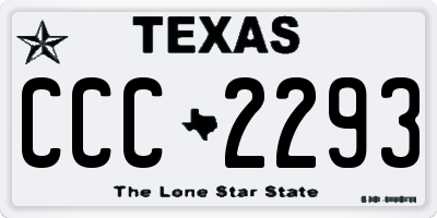 TX license plate CCC2293
