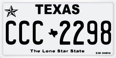 TX license plate CCC2298