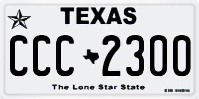TX license plate CCC2300