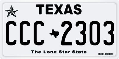 TX license plate CCC2303