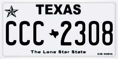 TX license plate CCC2308