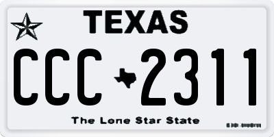 TX license plate CCC2311