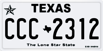 TX license plate CCC2312