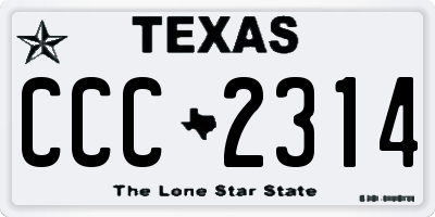 TX license plate CCC2314