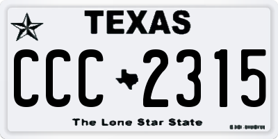 TX license plate CCC2315