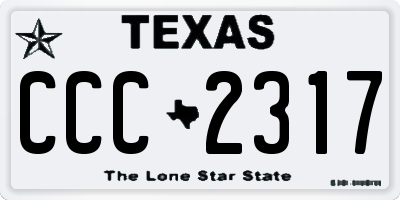 TX license plate CCC2317