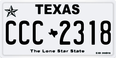 TX license plate CCC2318