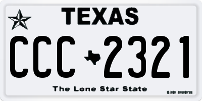 TX license plate CCC2321