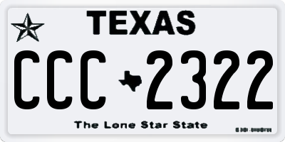 TX license plate CCC2322