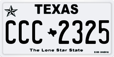 TX license plate CCC2325