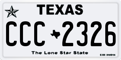 TX license plate CCC2326