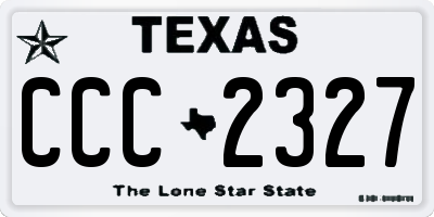 TX license plate CCC2327