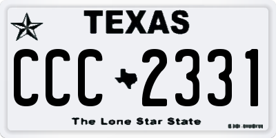TX license plate CCC2331