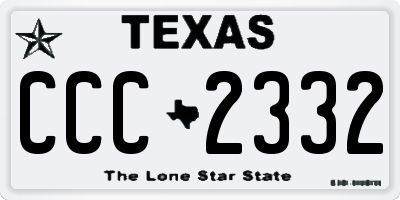 TX license plate CCC2332