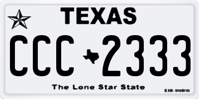 TX license plate CCC2333