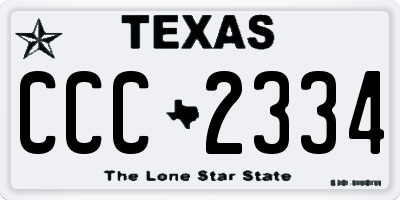 TX license plate CCC2334