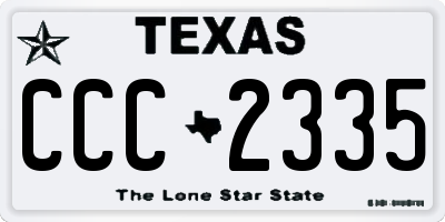 TX license plate CCC2335