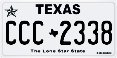 TX license plate CCC2338