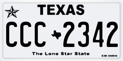 TX license plate CCC2342