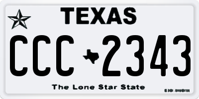 TX license plate CCC2343