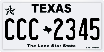 TX license plate CCC2345