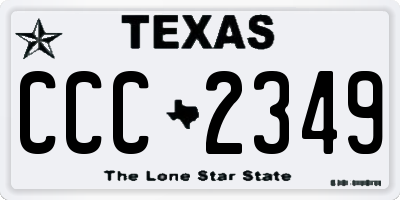 TX license plate CCC2349