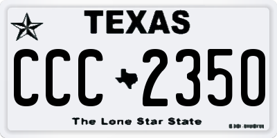 TX license plate CCC2350