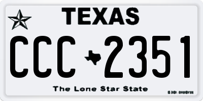 TX license plate CCC2351