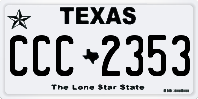 TX license plate CCC2353