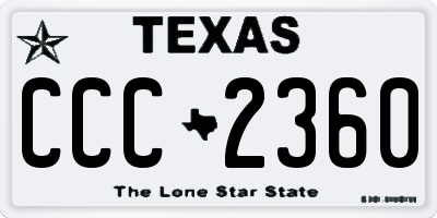 TX license plate CCC2360