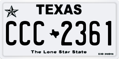 TX license plate CCC2361