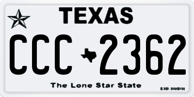 TX license plate CCC2362