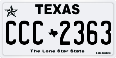 TX license plate CCC2363