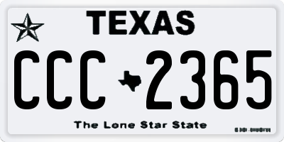TX license plate CCC2365
