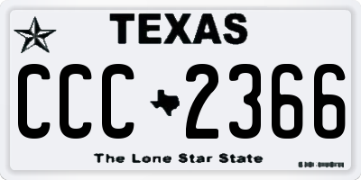 TX license plate CCC2366