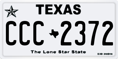 TX license plate CCC2372