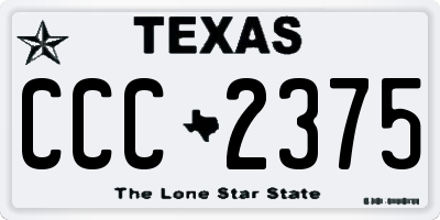TX license plate CCC2375