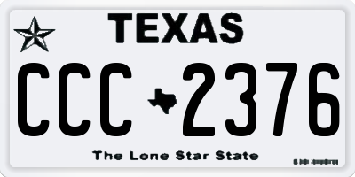 TX license plate CCC2376
