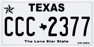 TX license plate CCC2377